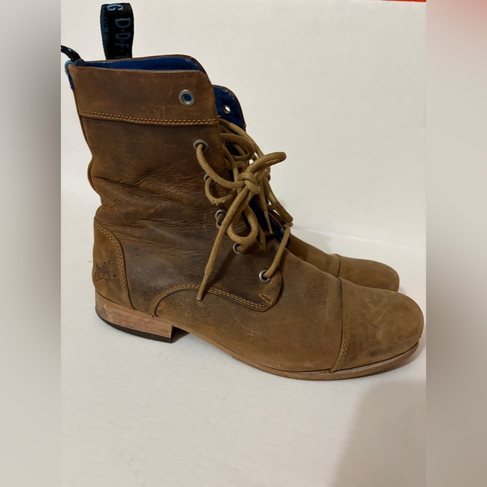 Brown Genuine Leather Lace-Up Women's Fluevog Ankle Boots